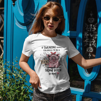 If Swearing Burned Calories Shirt – Funny Pig Graphic Tee