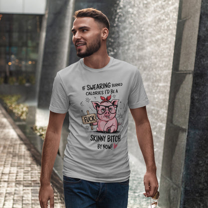 If Swearing Burned Calories Shirt – Funny Pig Graphic Tee