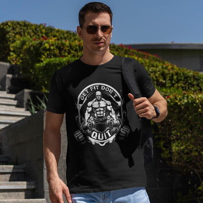 Get Fit Don’t Quit Shirt – Gym Motivation Weightlifting Tee