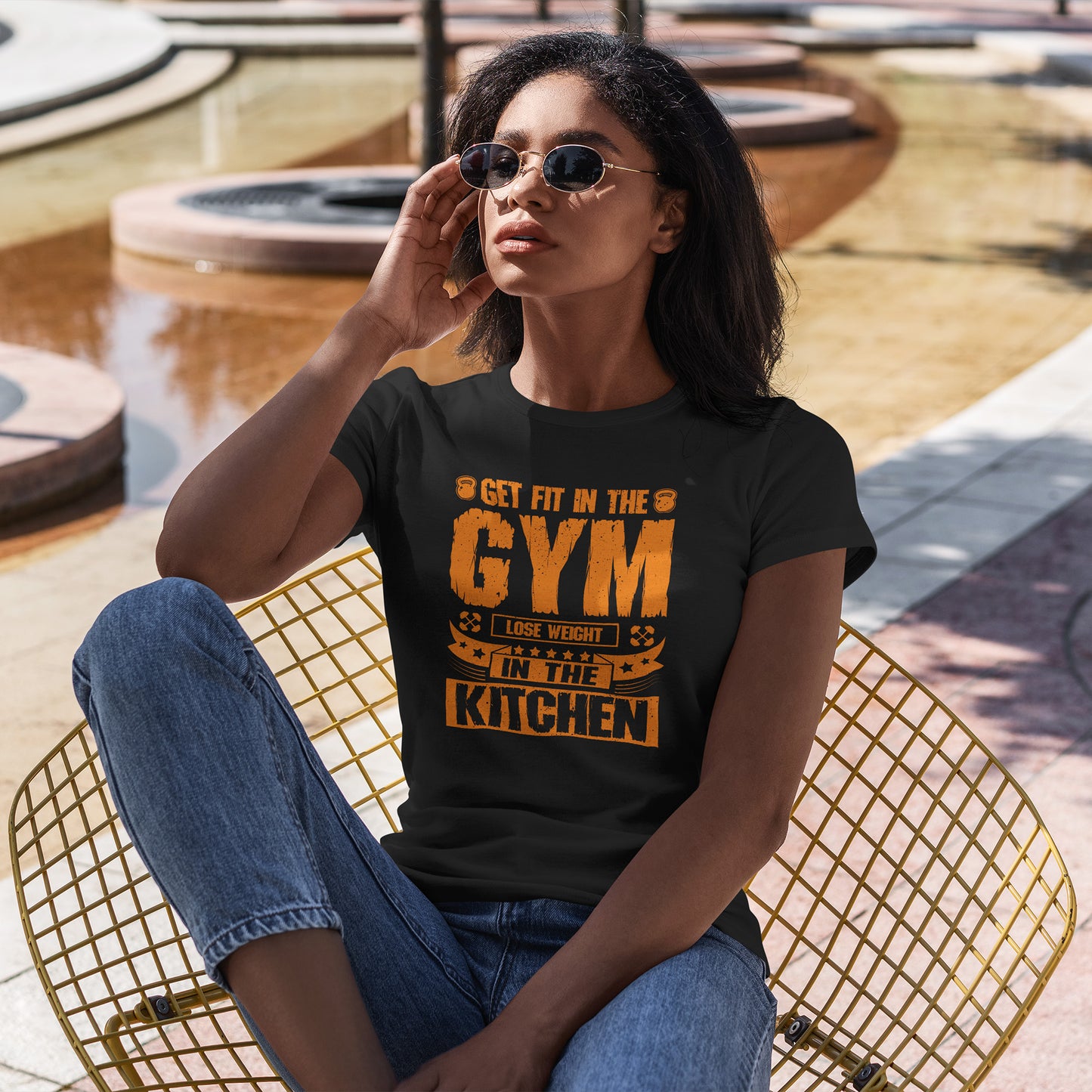 Get Fit in the Gym Lose Weight in the Kitchen Shirt – Fitness Nutrition Tee