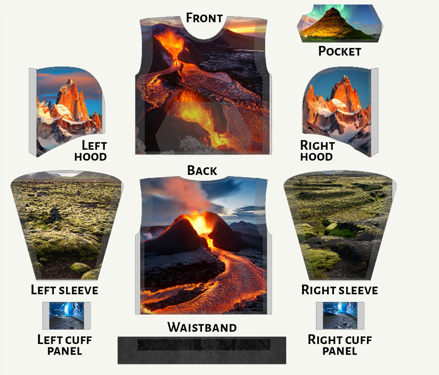 Personalisierter Hoodie mit Allover-Print und individuellem Foto oder Text