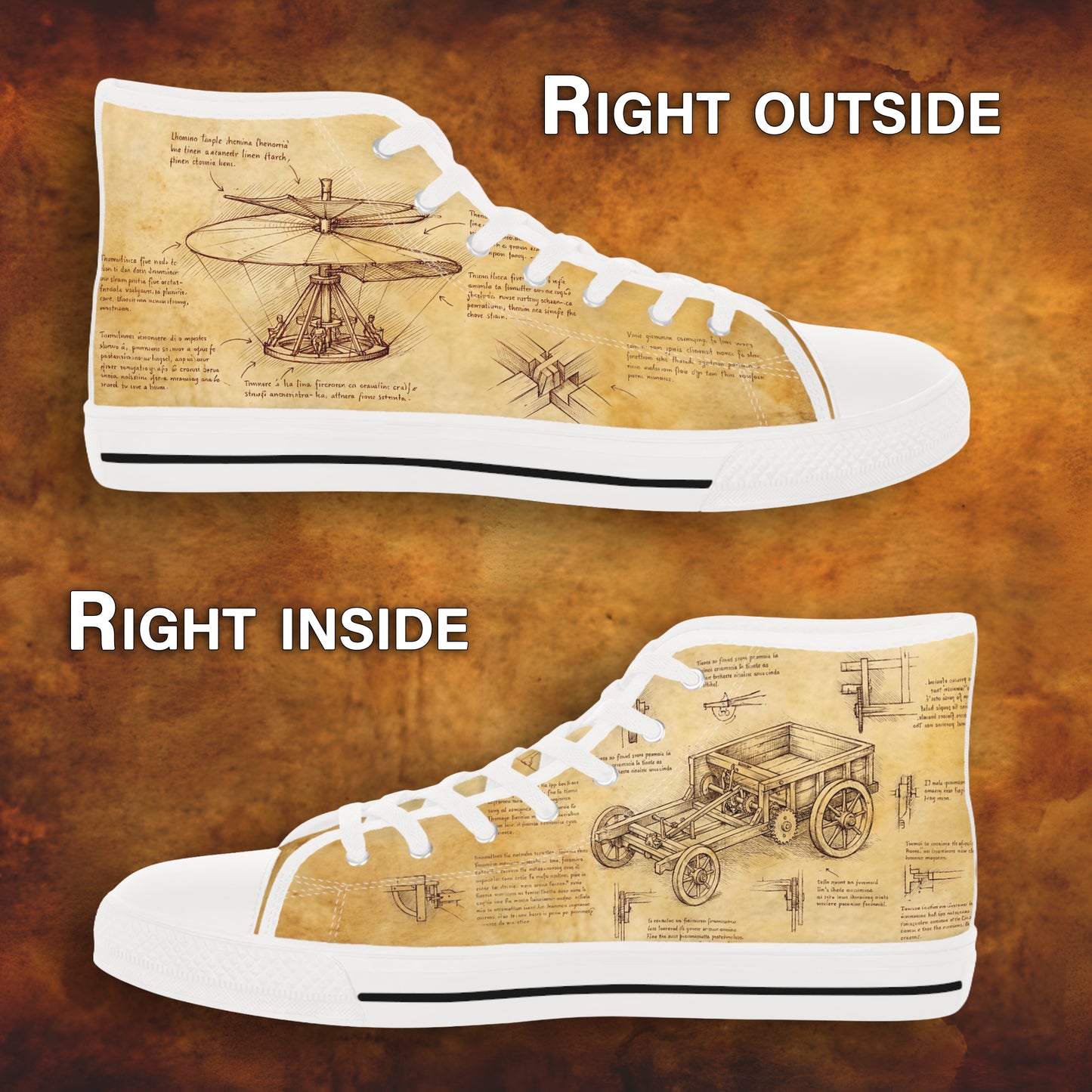 Da Vinci Herren-Sneaker – Vintage-Geschenk aus der Kunstgeschichte