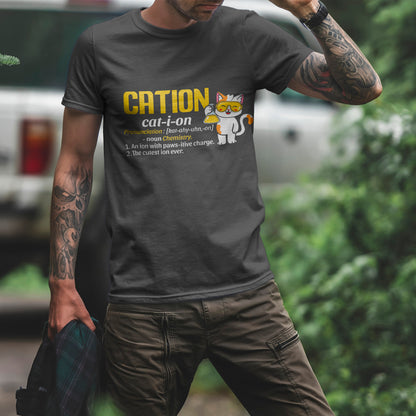 CATION cat-i-on Shirt - Funny Chemistry Cat Tee