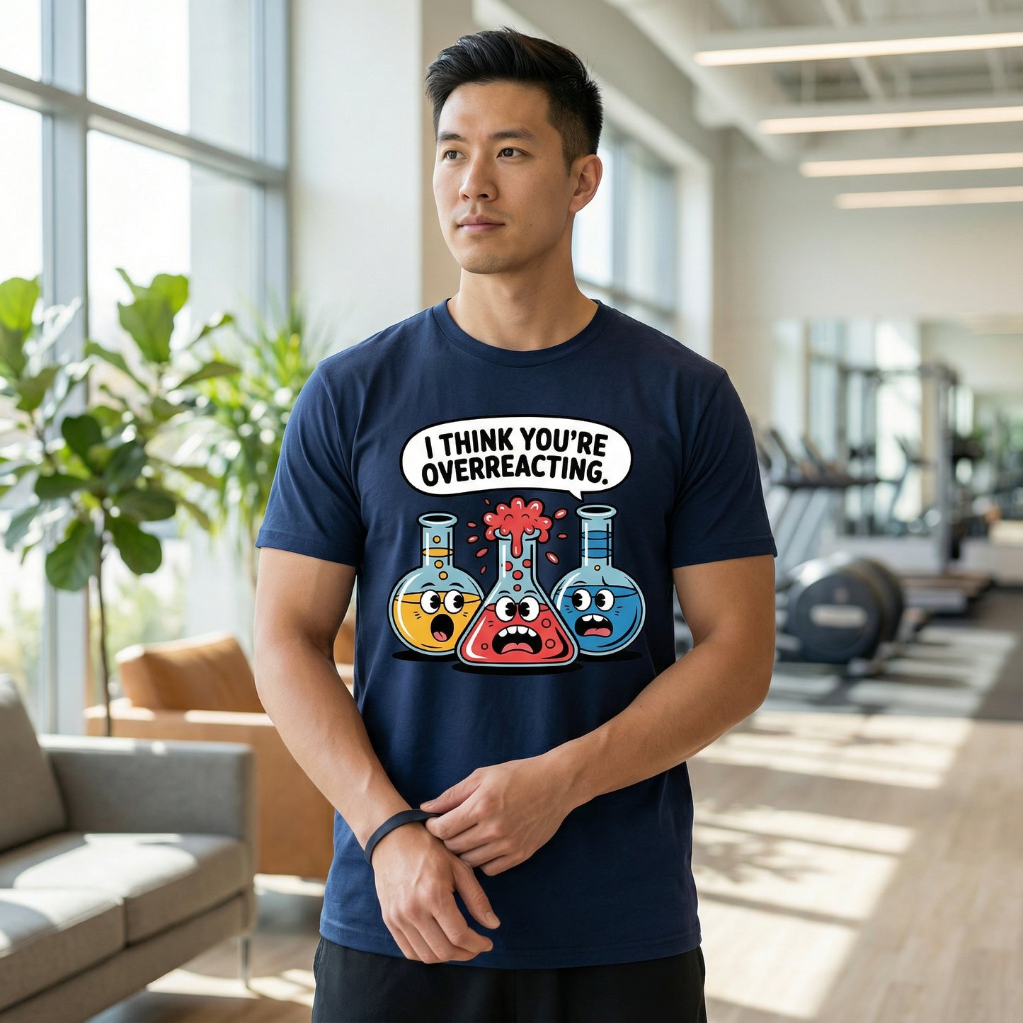 I Think You're Overreacting - Funny Chemistry Cartoon Graphic Shirt