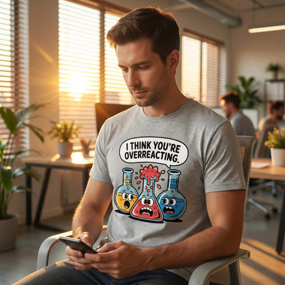 I Think You're Overreacting - Funny Chemistry Cartoon Graphic Shirt