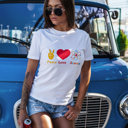 Peace, Love & Science Shirt - Nerdy Gift for Scientists