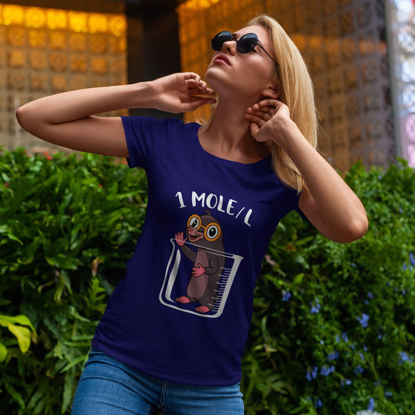 1 MOLE/L Shirt - Funny Chemistry Pun Tee, Science Nerd Gift