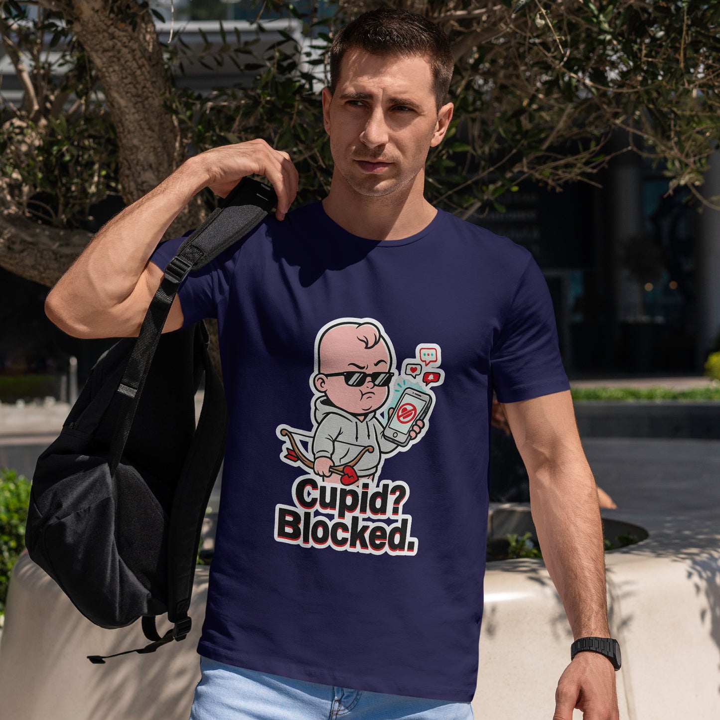 Cupid? Blocked. Shirt - Funny Anti Valentine Tee