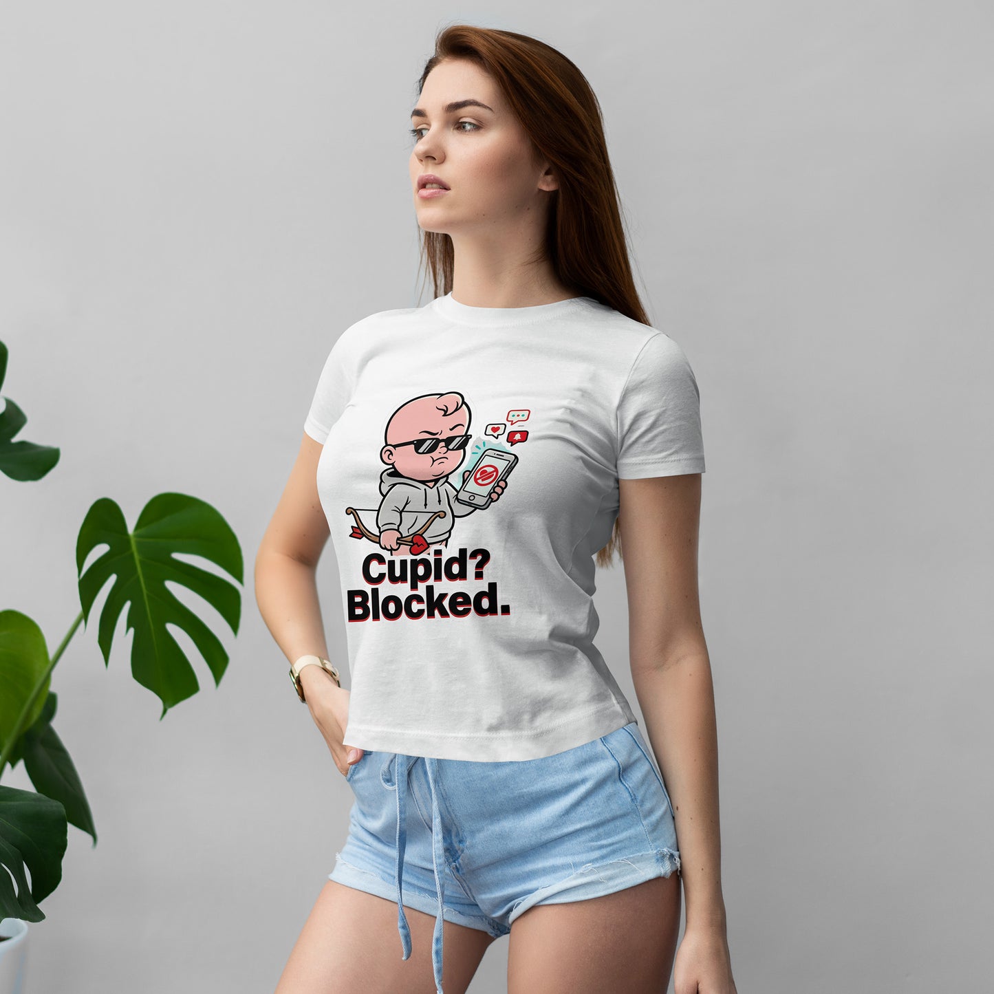 Cupid? Blocked. Shirt - Funny Anti Valentine Tee