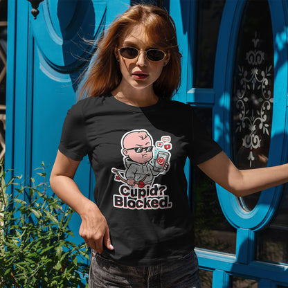 Cupid? Blocked. Shirt - Funny Anti Valentine Tee