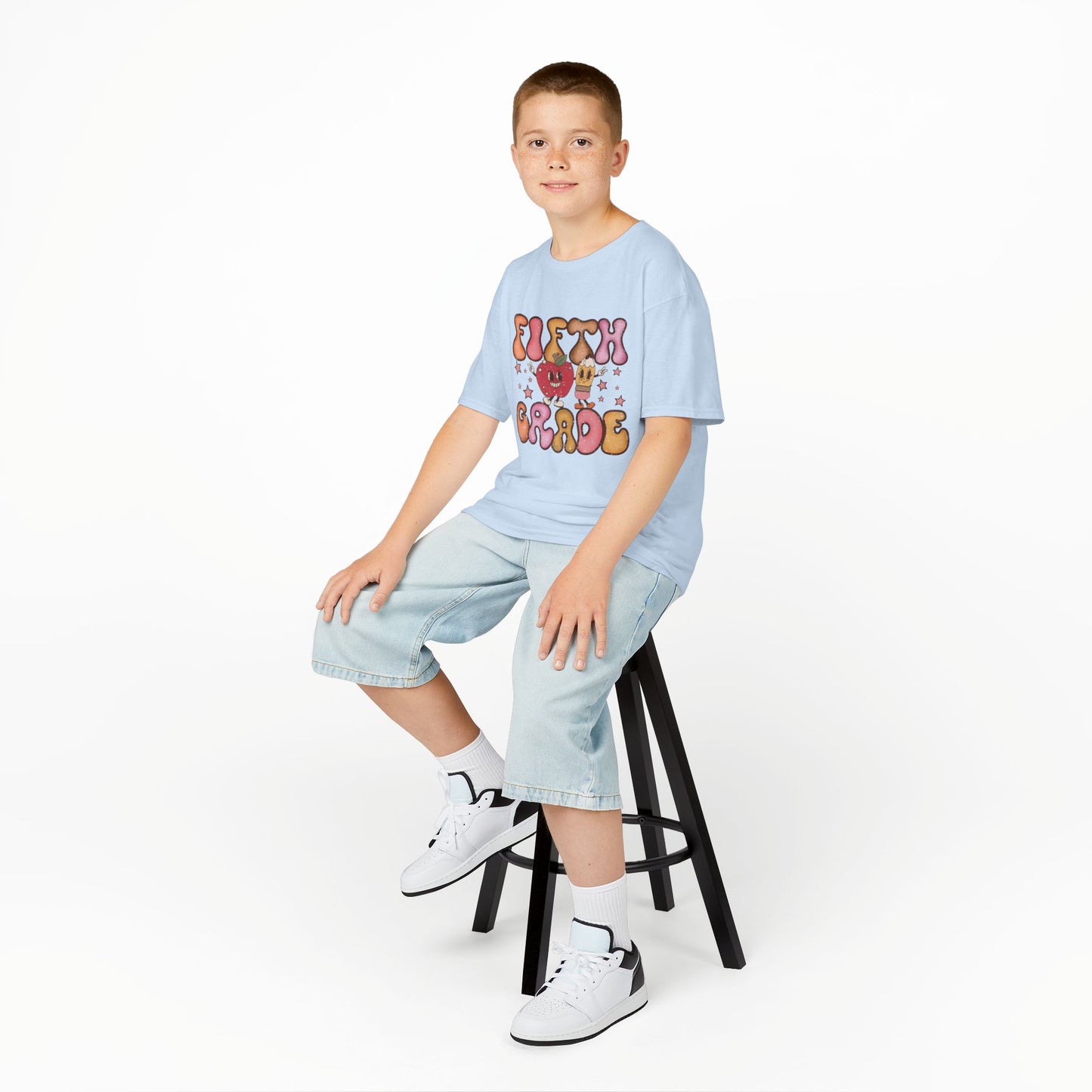 Fifth Grade Bubble Letters T-Shirt | Cute Retro Back to School Tee