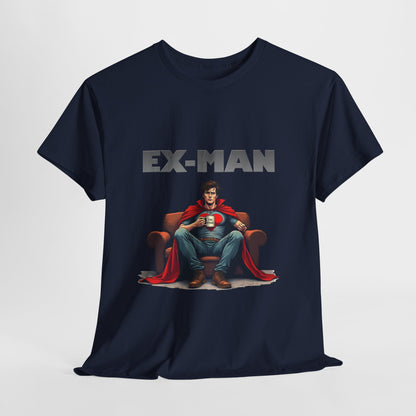 EX-MAN - Funny Superhero Breakup Parody T-Shirt | Heartbroken Comic Antihero Tee for Marvel Fans