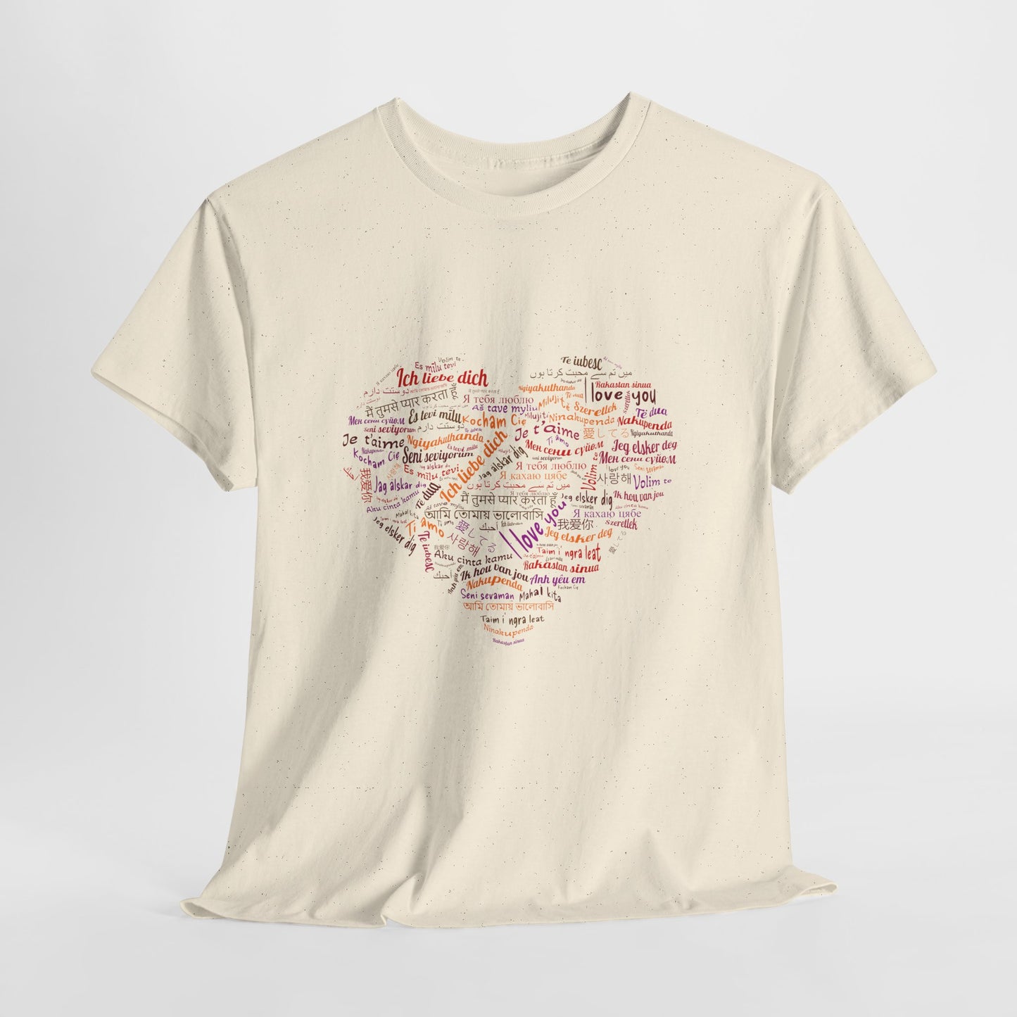 I Love You in Every Language T-Shirt - Multilingual Heart Design - Romantic Gift for Valentines Day, Anniversary, or Birthday