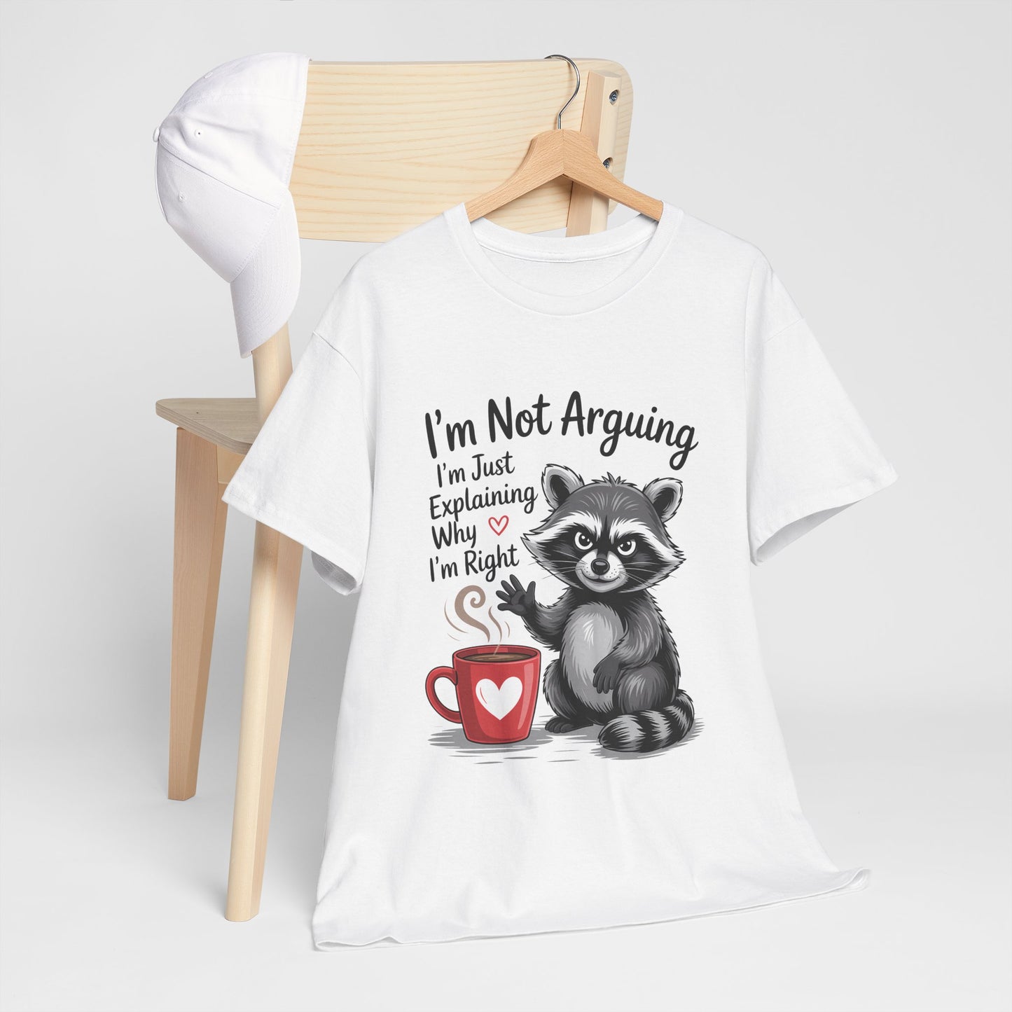 I'm Not Arguing Raccoon Coffee T-Shirt - Funny Caffeine Tee