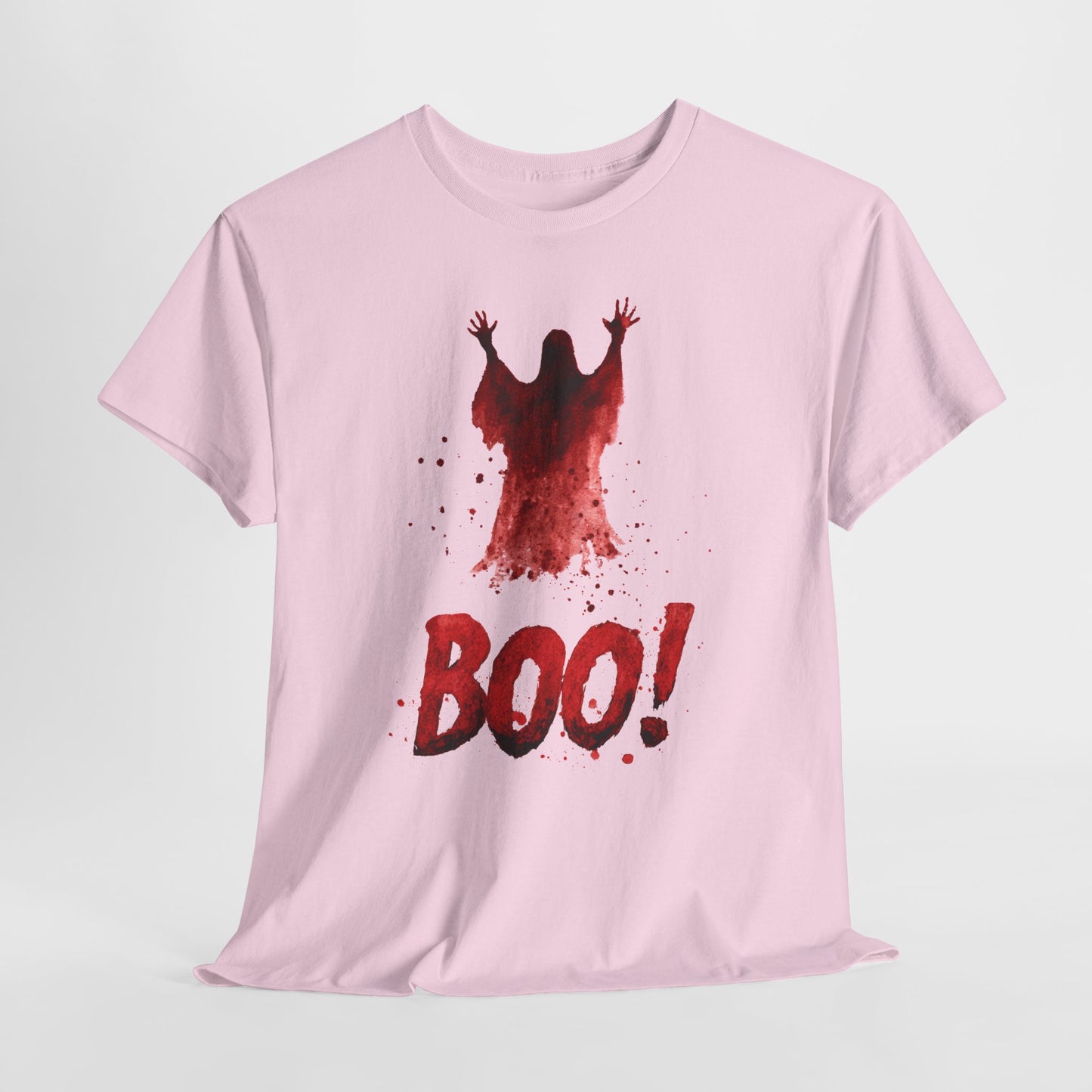 Boo Ghost Halloween T-Shirt - Red Spirit Blood Splatter Horror Tee