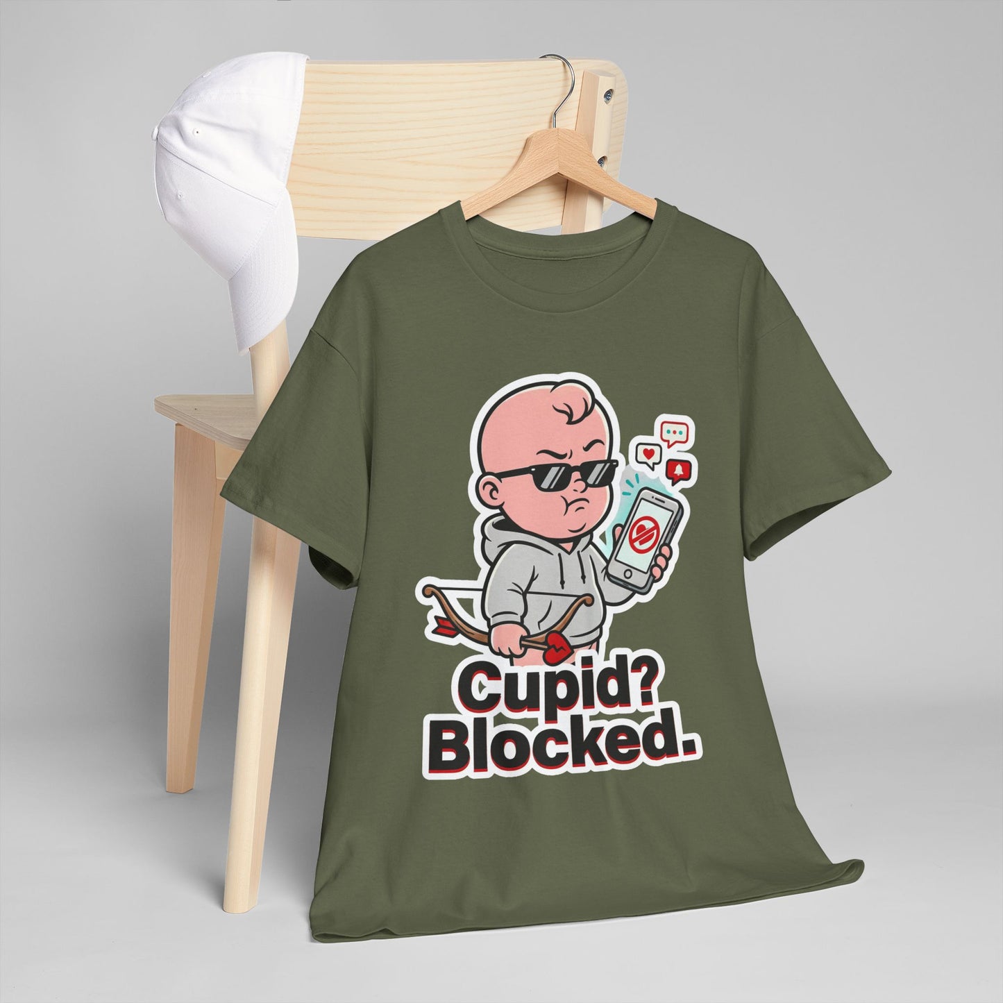 Cupid? Blocked. Shirt - Funny Anti Valentine Tee