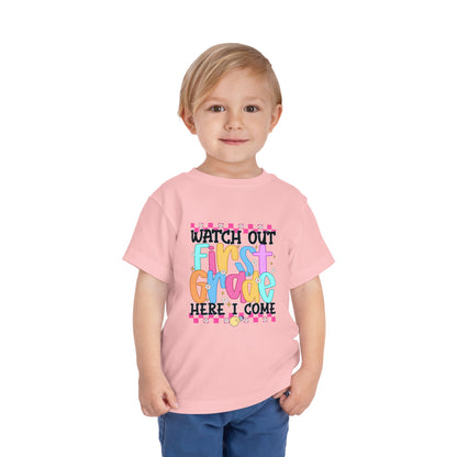 Watch Out First Grade Shirt - Fun Toddler Tee for Back to School, Colorful First Day Outfit for Kids, 1st Grade Here I Come Gift Idea