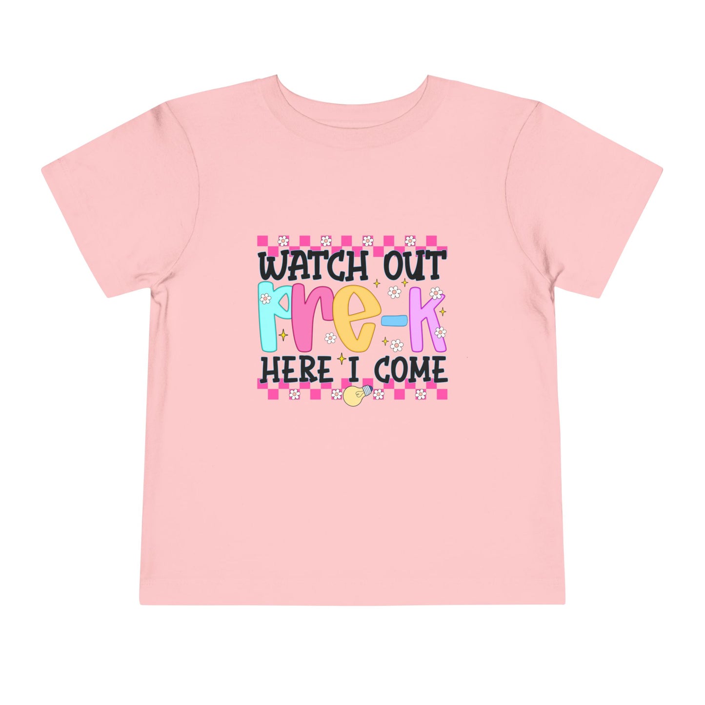 Watch Out Pre-K Shirt - Cute Toddler Back to School Tee, Preschool Here I Come Shirt for Kids, Colorful First Day of Pre-K Outfit
