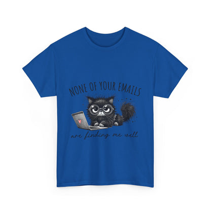 Work From Home Grumpy Cat T-Shirt - None of Your Emails Tee