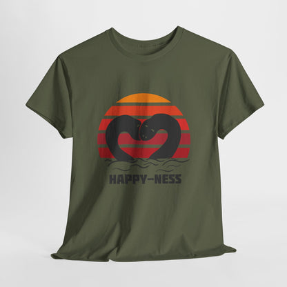 Happy-Ness Loch Ness Shirt - Cute Nessie Heart Retro Sunset Tee - Scotland Souvenir