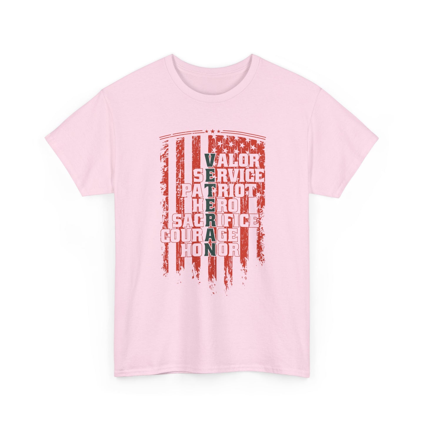 Veteran Word Art T-Shirt - Military Acronym Flag Tee