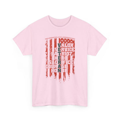 Veteran Word Art T-Shirt - Military Acronym Flag Tee