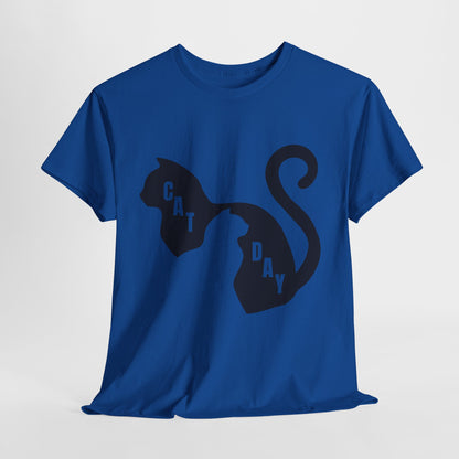 Cat Day Minimalist Black Cat Silhouette T-Shirt