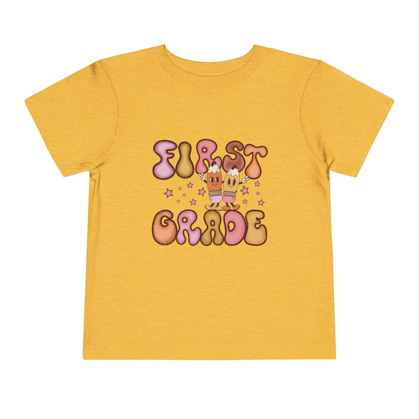 First Grade Bubble Letters T-Shirt | Cute Retro Back to School Kids Tee
