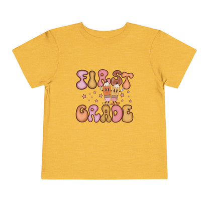 First Grade Bubble Letters T-Shirt | Cute Retro Back to School Kids Tee