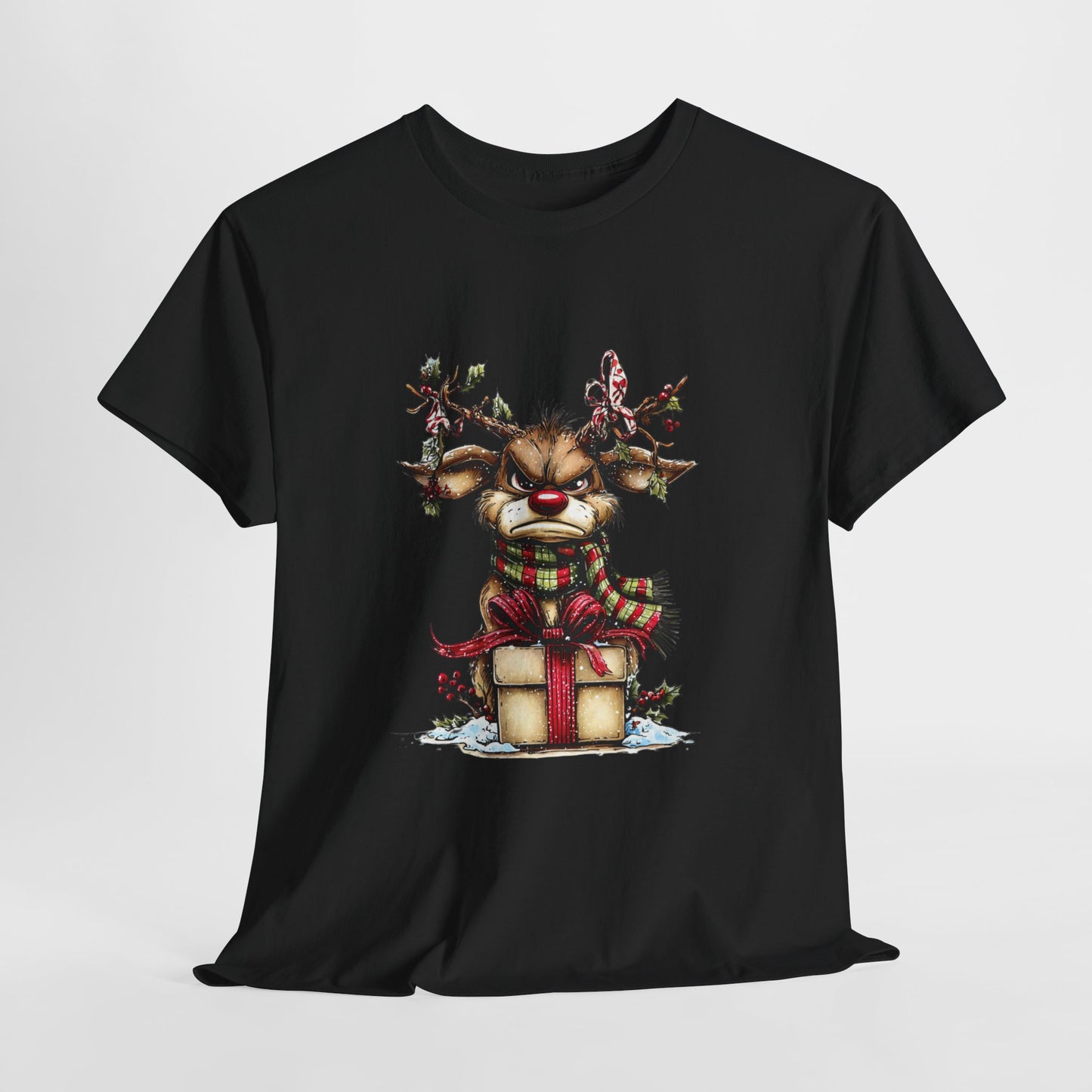 Grumpy Reindeer Gift Box Christmas T-Shirt