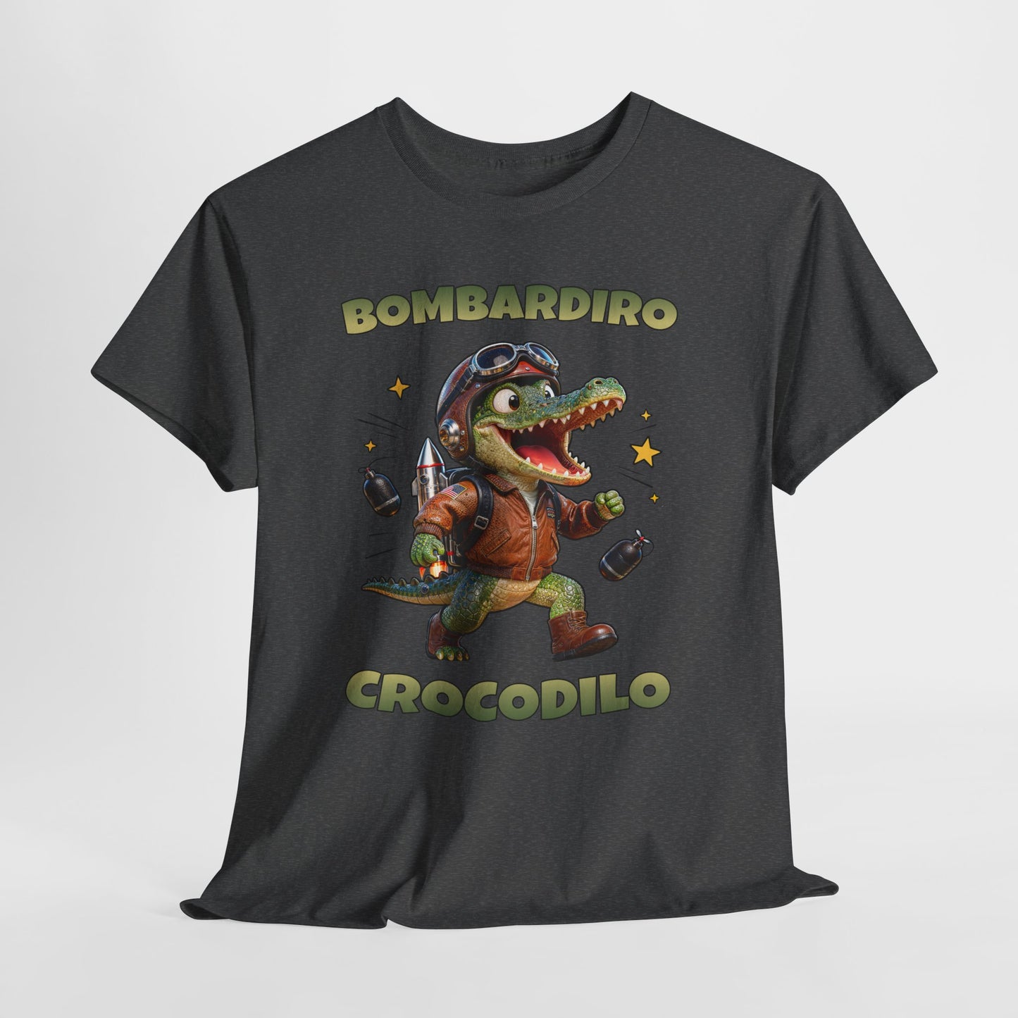 Bombardiro Crocodilo Shirt – Funny Jetpack Crocodile Cartoon Tee