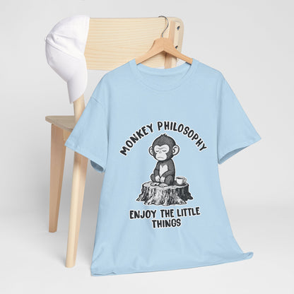 Monkey Philosophy Shirt – Peaceful Coffee Monkey Mindfulness Tee