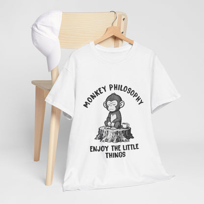 Monkey Philosophy Shirt – Peaceful Coffee Monkey Mindfulness Tee