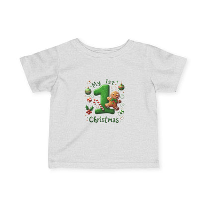 My First Christmas Baby Shirt - Gingerbread & Candy Cane Infant Tee