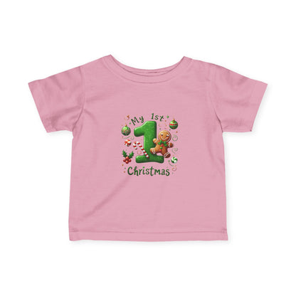 My First Christmas Baby Shirt - Gingerbread & Candy Cane Infant Tee