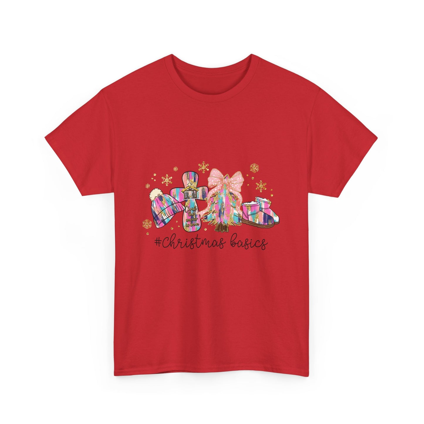 Christ the Savior Is Born T-Shirt - Pastel Nativity Cross Christmas Tee