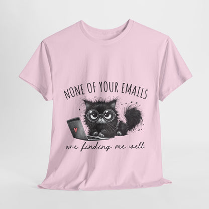 Work From Home Grumpy Cat T-Shirt - None of Your Emails Tee