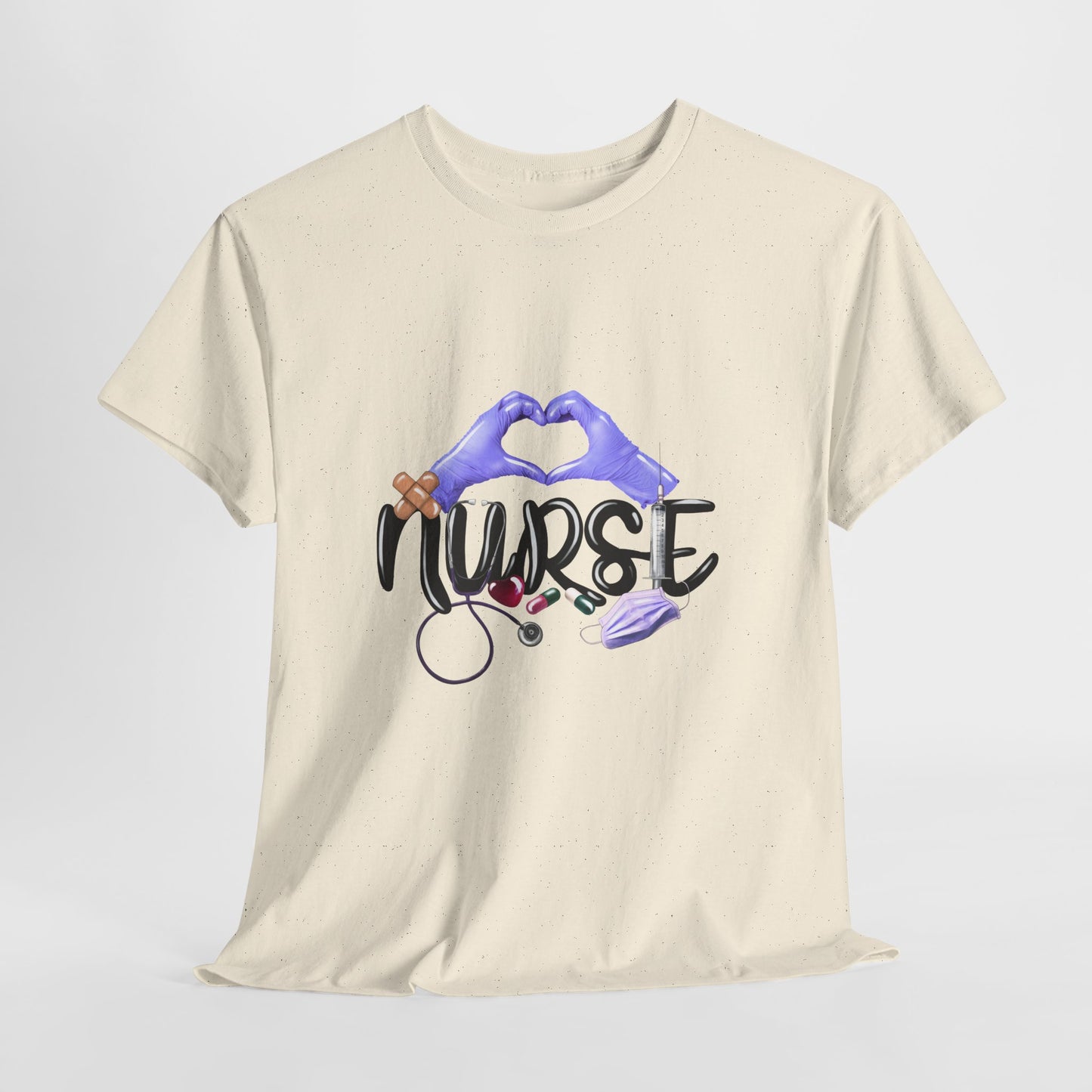Nurse Heart Hands Shirt - Purple Gloves Love Nurse Tee