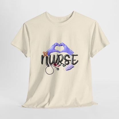 Nurse Heart Hands Shirt - Purple Gloves Love Nurse Tee