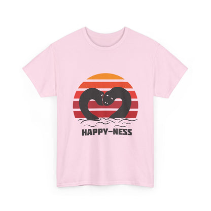 Happy-Ness Loch Ness Shirt - Cute Nessie Heart Retro Sunset Tee - Scotland Souvenir