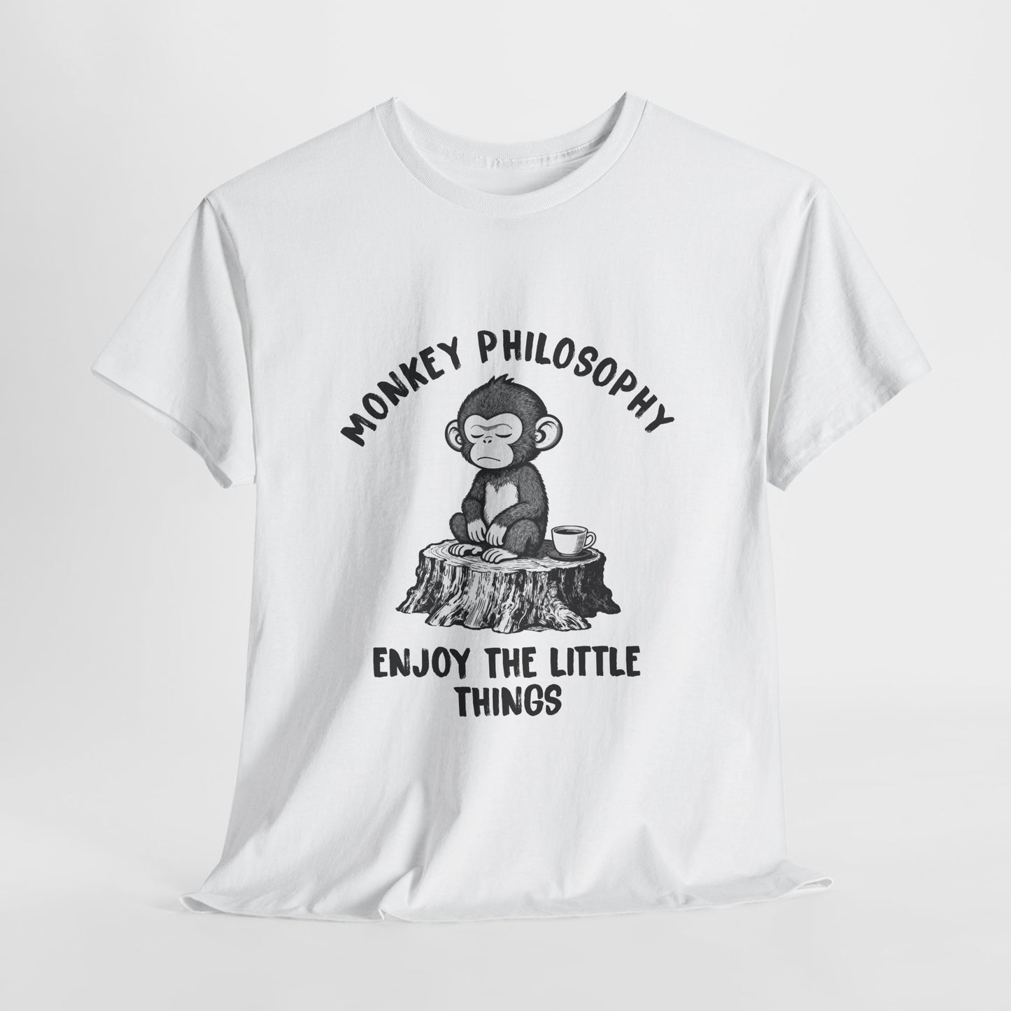 Monkey Philosophy Shirt – Peaceful Coffee Monkey Mindfulness Tee