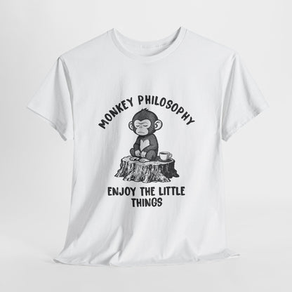 Monkey Philosophy Shirt – Peaceful Coffee Monkey Mindfulness Tee