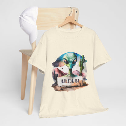 Area 51 Alien Shirt - Watercolor UFO Desert Tee, Roswell Sci-Fi Aesthetic T-Shirt
