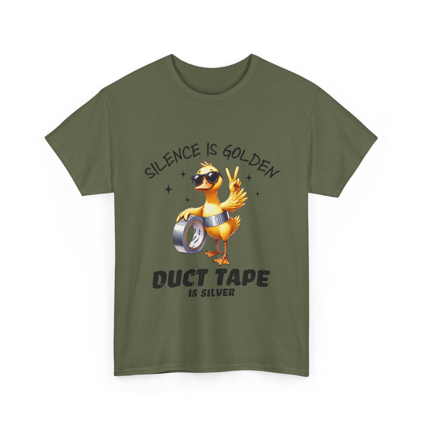 Silence Is Golden Duct Tape T-Shirt - Funny Duck Tee