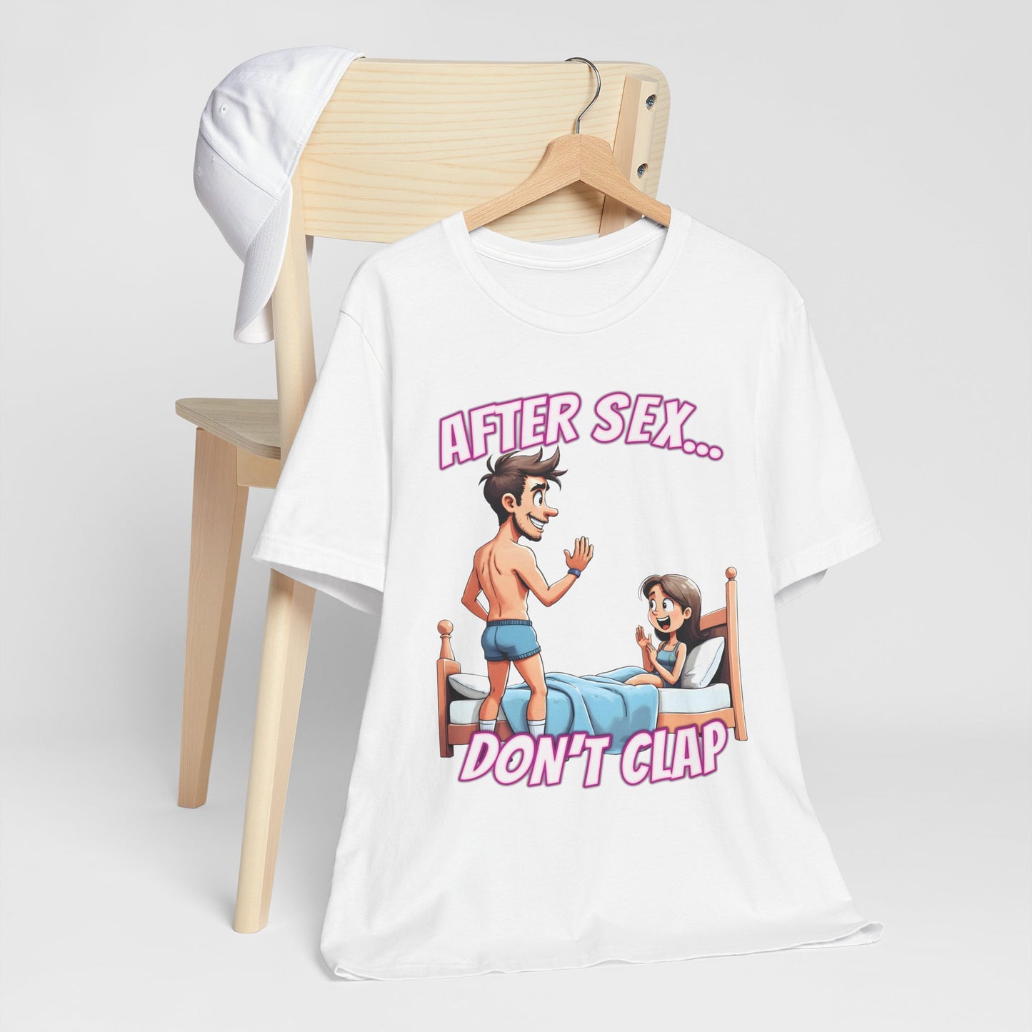 After Sex Don't Clap Shirt - Funny Cringe Cartoon Tee - Awkward Humor T-Shirt for Fans of Secondhand Embarrassment