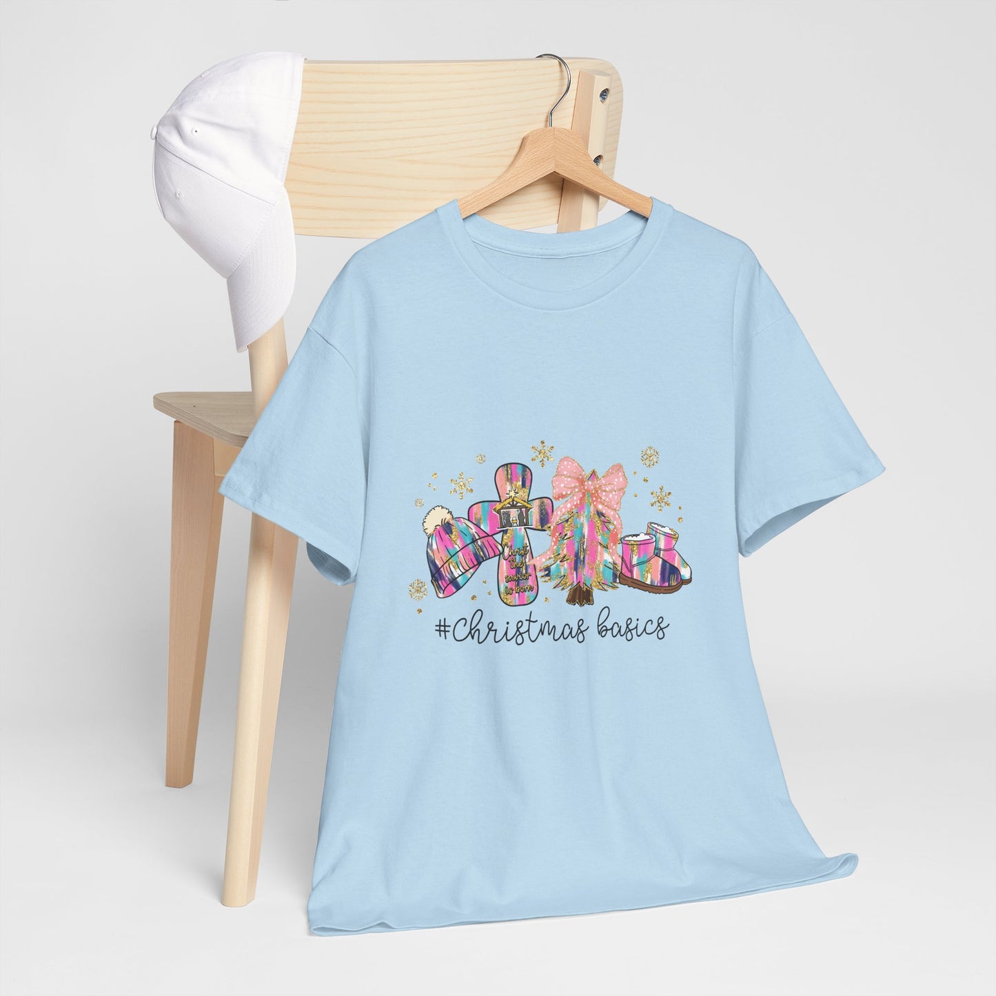 Christ the Savior Is Born T-Shirt - Pastel Nativity Cross Christmas Tee