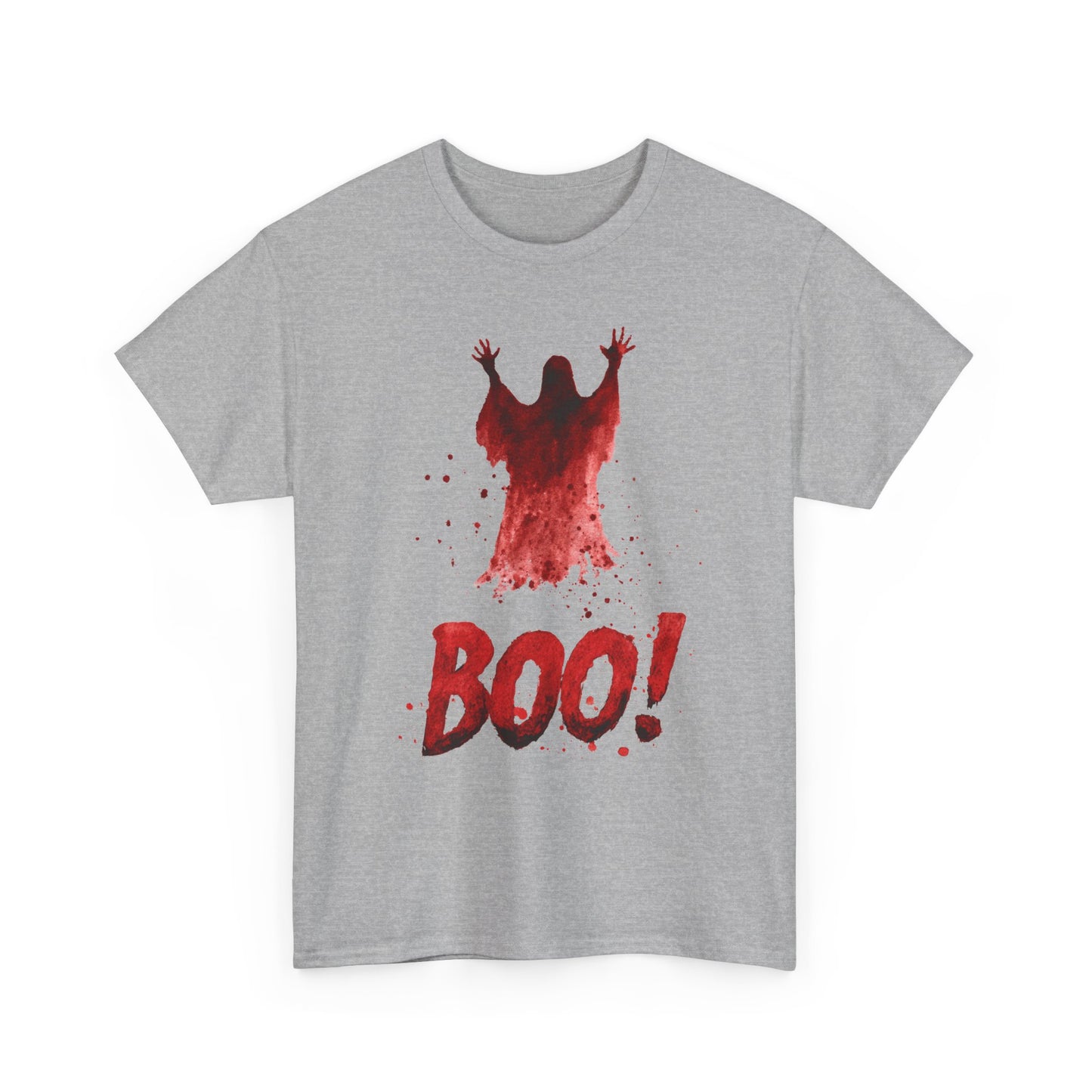 Boo Ghost Halloween T-Shirt - Red Spirit Blood Splatter Horror Tee