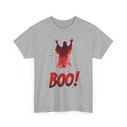 Boo Ghost Halloween T-Shirt - Red Spirit Blood Splatter Horror Tee