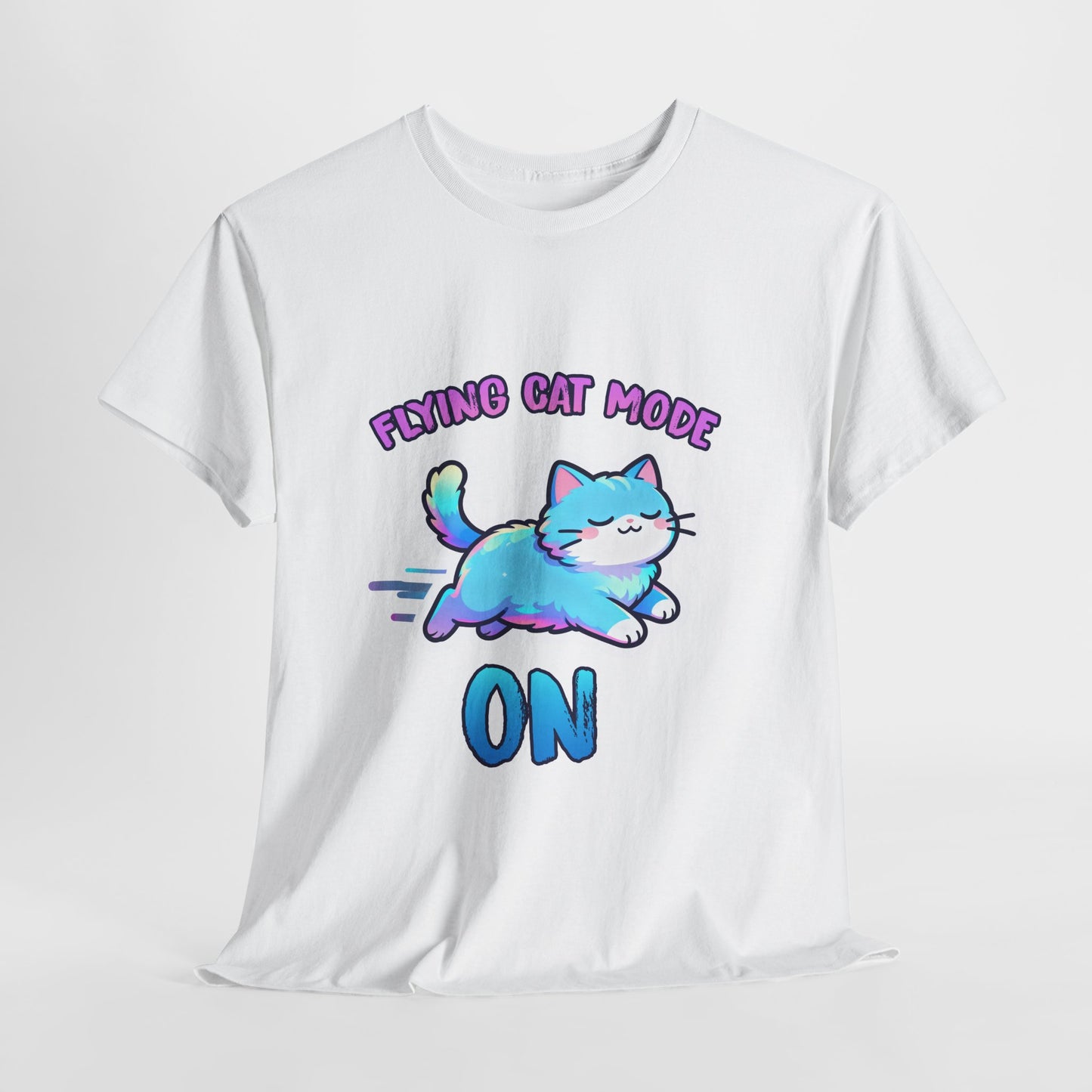 Flying Cat Mode Shirt – Kawaii Pastel Kitty Zoomies Tee