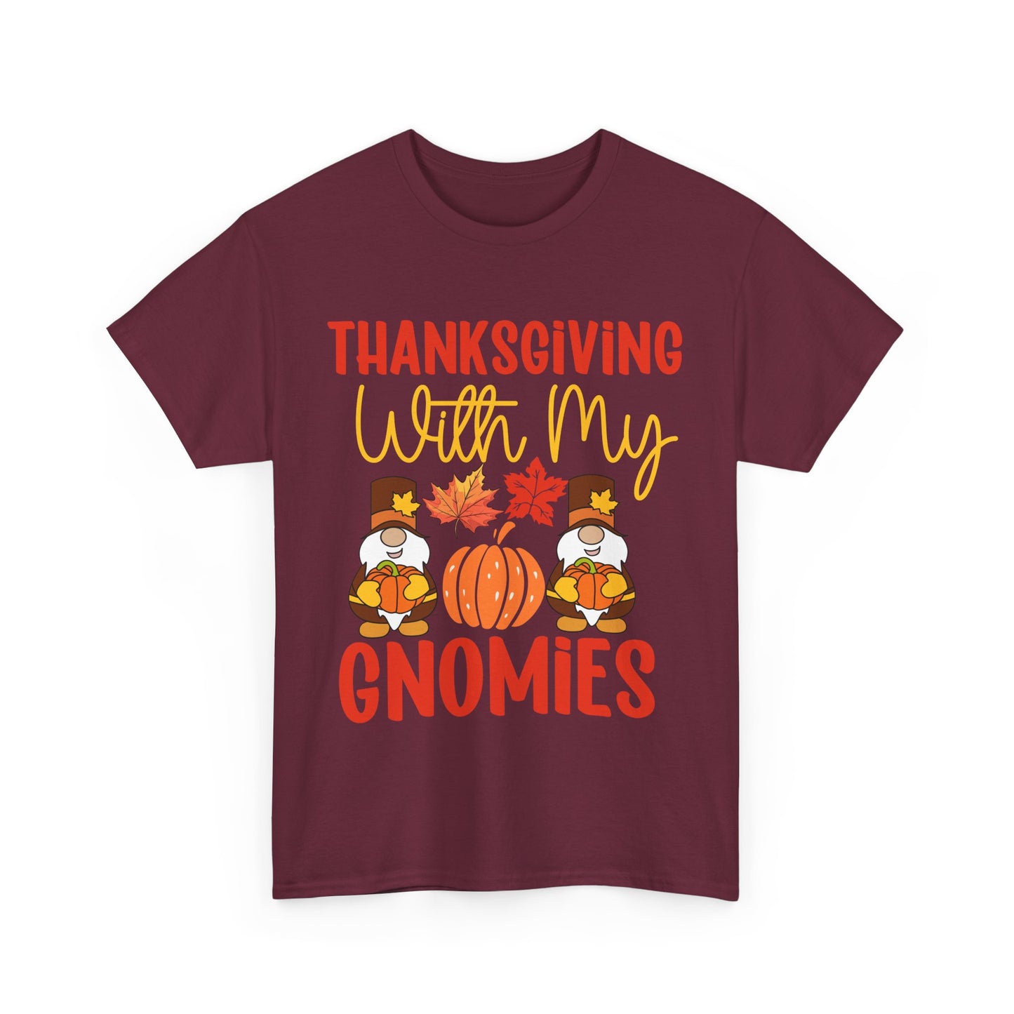 Thanksgiving With My Gnomies T-Shirt - Cute Fall Gnome Family Tee